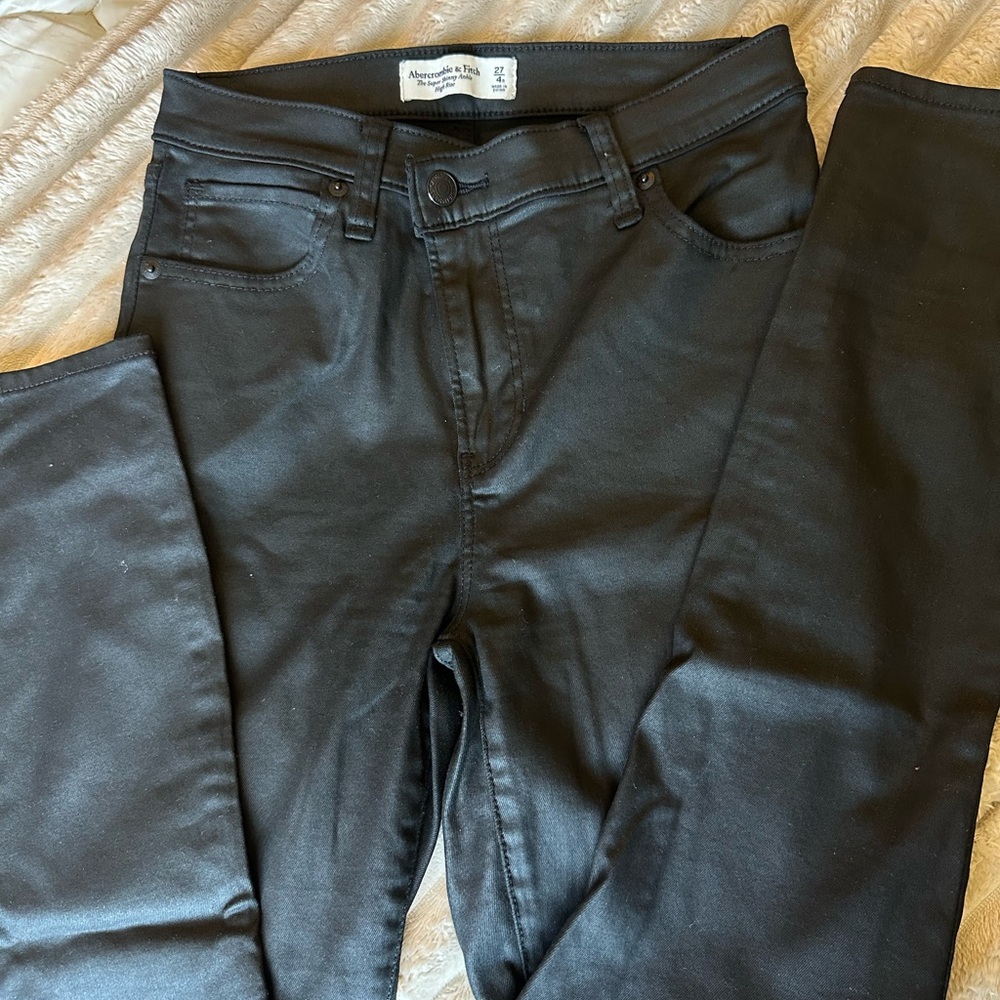 Abercrombie & Fitch Black Faux Leather pants